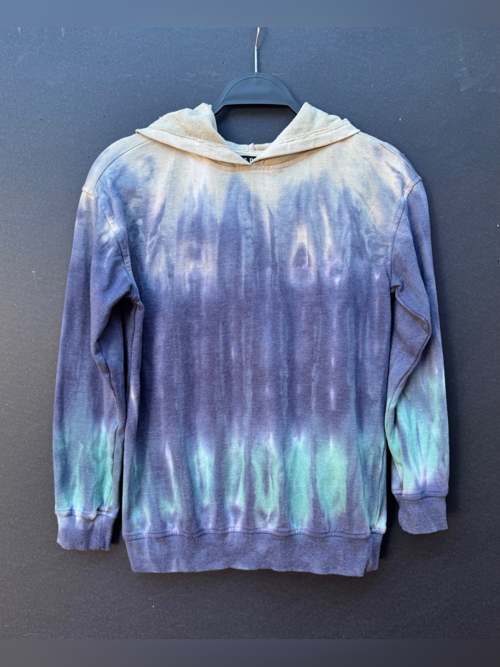 5th & Ryder Tie-Dye Hooded Sweatshirt - Blue Green Tan size L